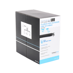 Bobina de Cable 305 Metros (1000 Pies) Cat6, 24 AWG, Climas Extremos, Color Negro, Sin Blindar, para Intemperie