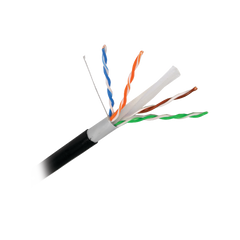 Cable Cat6+ Calibre 23, UTP, Intemperie con Gel Doble Chaqueta, ETL, UL, Color Negro de 305 Metros (1000 Pies), para Climas Extremos