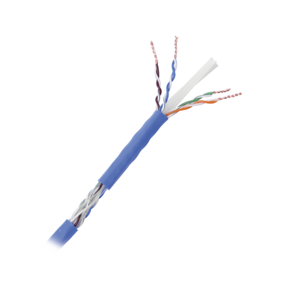Bobina de cable de 152.5 Metros Cat6+ CALIBRE 23 ALTO DESEMPEÑO, super flexible, UL, color Azúl, para aplicaciones de video vigilancia, HD, y redes de datos. Uso interior.