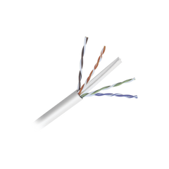 Bobina de cable de 152 Metros Cat6+ CALIBRE 23 ALTO DESEMPEÑO, super flexible, UL, color Blanco, para aplicaciones de video vigilancia y redes de datos