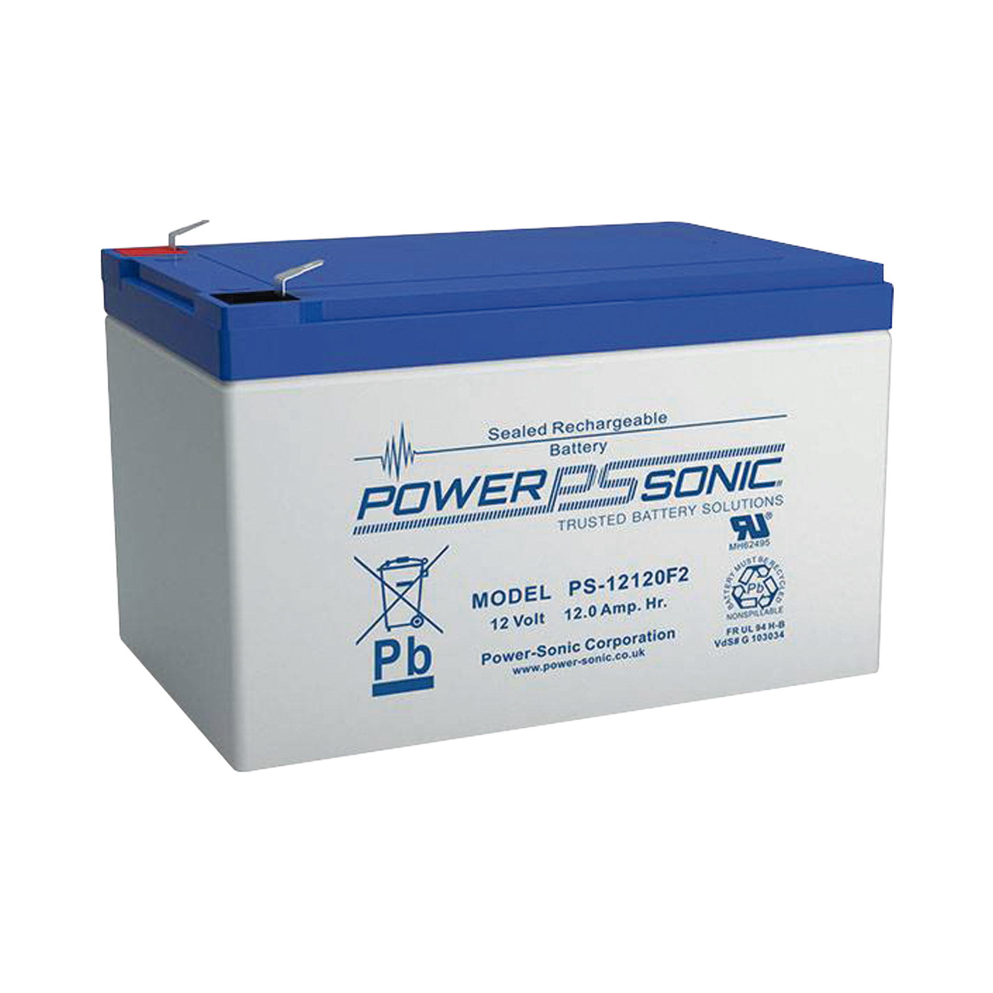 Batería 12V Recargable, 12AH, Para Respaldo, Tecnologías AGM/VRLA, 5 Años Vida Útil, Terminales tipo F2, Reconocida UL , Sin Mantenimiento, Sin Derrames