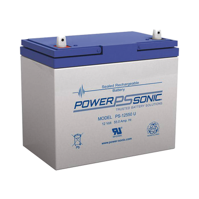 Batería 12V, 55AH, Para Respaldo, Tecnologías AGM/VRLA, 5 Años Vida Útil, Terminales U, Reconocida UL