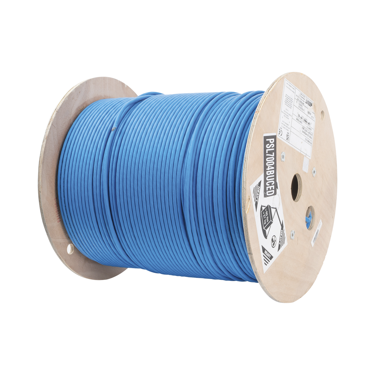 Bobina de Cable Blindado S/FTP de 4 Pares, Cat7, Inmune a Ruido e Interferencias, LSZH (Bajo Humo, Cero Halógenos), Color Azul, Bobina de 500 Metros (1640 Pies)