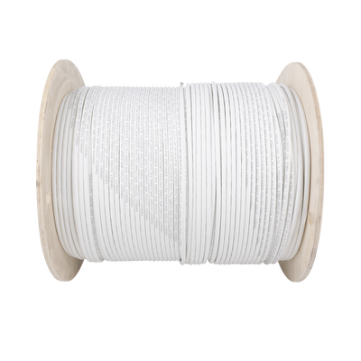 Bobina de Cable Blindado S/FTP de 4 pares, Cat7, Inmune a Ruido e Interferencias, LSZH (Bajo humo, Cero Halógenos), Color Blanco, Bobina de 500 m