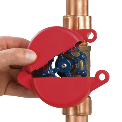 Dispositivo de Bloqueo LOTO para Válvulas de Compuerta, Para Diámetros de 3 a 6.5", Color Rojo