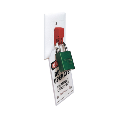 Dispositivo de Bloqueo LOTO para Interruptores Eléctricos de Palanca, de 15.2 x 22.3 mm, Color Rojo