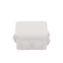 Caja Estanca, Derivación, Conexión de Plástico (89 X 89 X 50 mm) con 7 Glándulas de Goma. Para Instalaciones Comerciales,  Residenciales e Industriales. Cerrado a Presión.