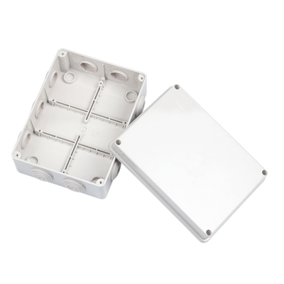 Caja Derivación-Conexión de Plástico (140 X 190 X 76 mm) con 10 Glándulas de Goma. Para Instalaciones Comerciales, Residenciales e Industriales. Incluye Tornillería para su Tapa. Funciona También como Registro.