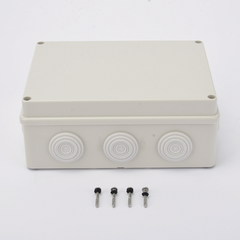 Caja Derivación-Conexión de Plástico (140 X 190 X 76 mm) con 10 Glándulas de Goma. Para Instalaciones Comerciales, Residenciales e Industriales. Incluye Tornillería para su Tapa. Funciona También como Registro.