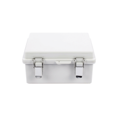 Gabinete de Plástico ABS, Uso en Intemperie IP66 (170 x 220 x 110 mm) Cierre por broche Inoxidable y Permite Cerrado con Candado y Llave (Perno 5mm) No Incluido