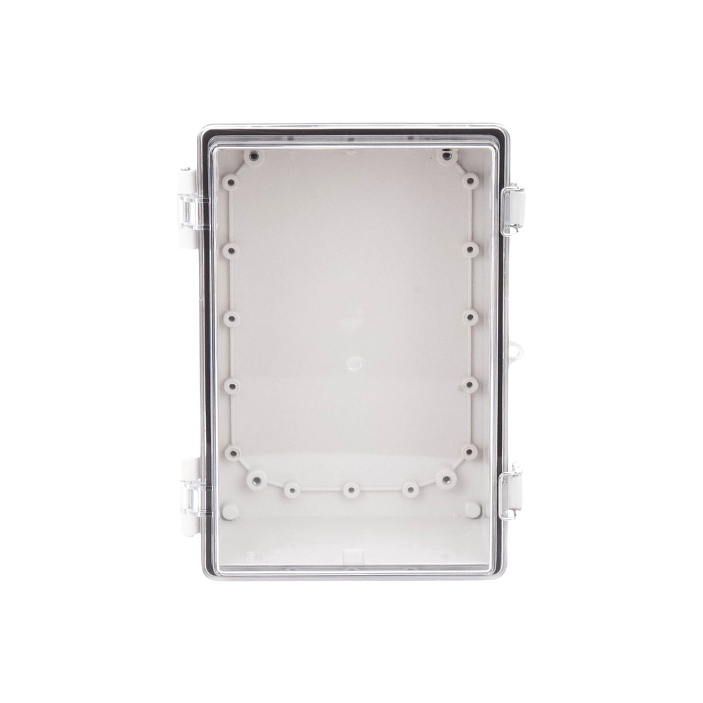 Gabinete Plástico ABS, Puerta Transparente, Uso en Intemperie IP66 (190 x 290 x 140 mm) cierre por Broche Inoxidable y Permite Cerrado con Candado y Llave (Perno 5mm) No Incluido