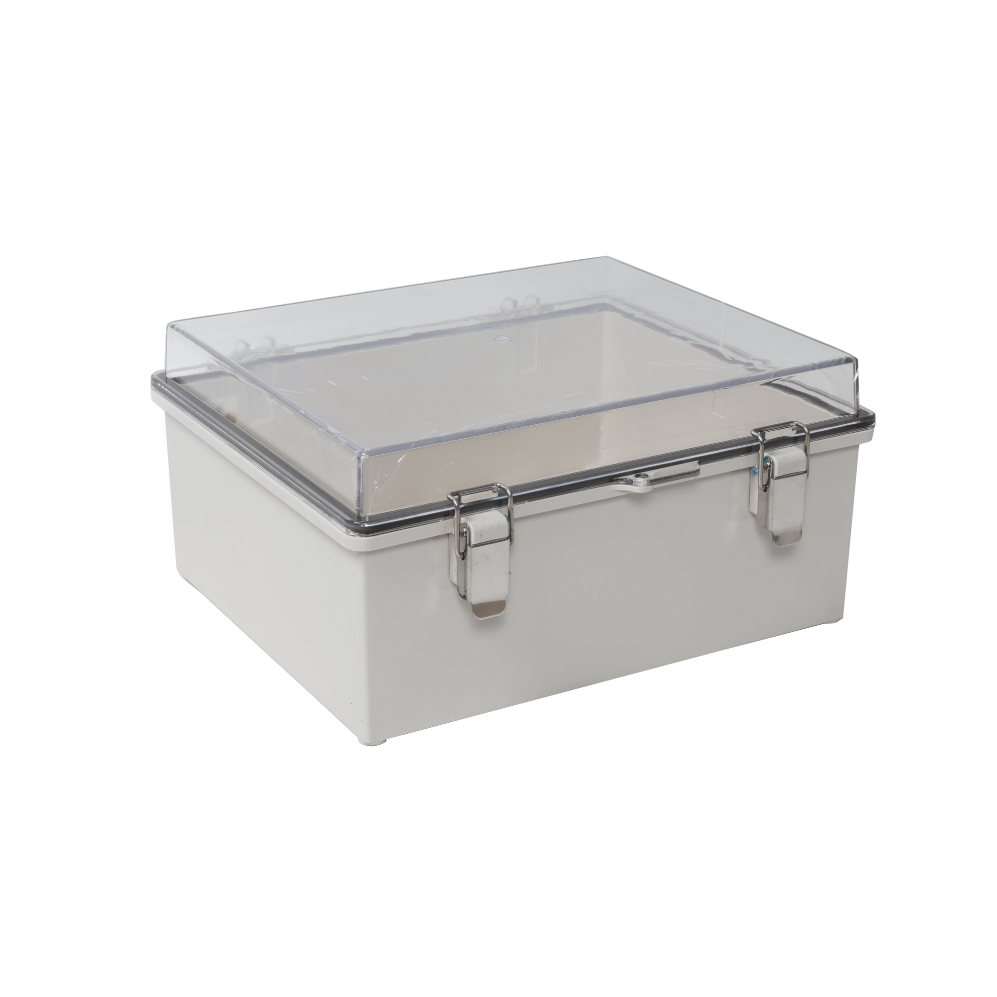 Gabinete Plástico ABS, Puerta Transparente, Uso en Intemperie IP66 (190 x 290 x 140 mm) cierre por Broche Inoxidable y Permite Cerrado con Candado y Llave (Perno 5mm) No Incluido