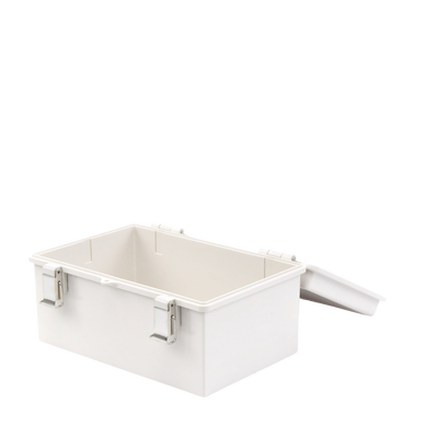 Gabinete de Plástico ABS, Uso en Intemperie ip66 (300 x 300 x 180 mm) Cierre por Broche Inoxidable y Permite Cerrado con Candado y Llave (Perno 5mm) No Incluido