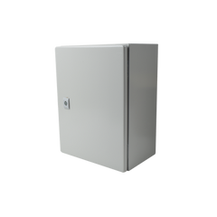 Gabinete de Acero IP66 Uso en Intemperie (300 x 400 x 200 mm) con Placa Trasera Interior de Metal y Compuerta Inferior Atornillable (Incluye Chapa y Llave T).