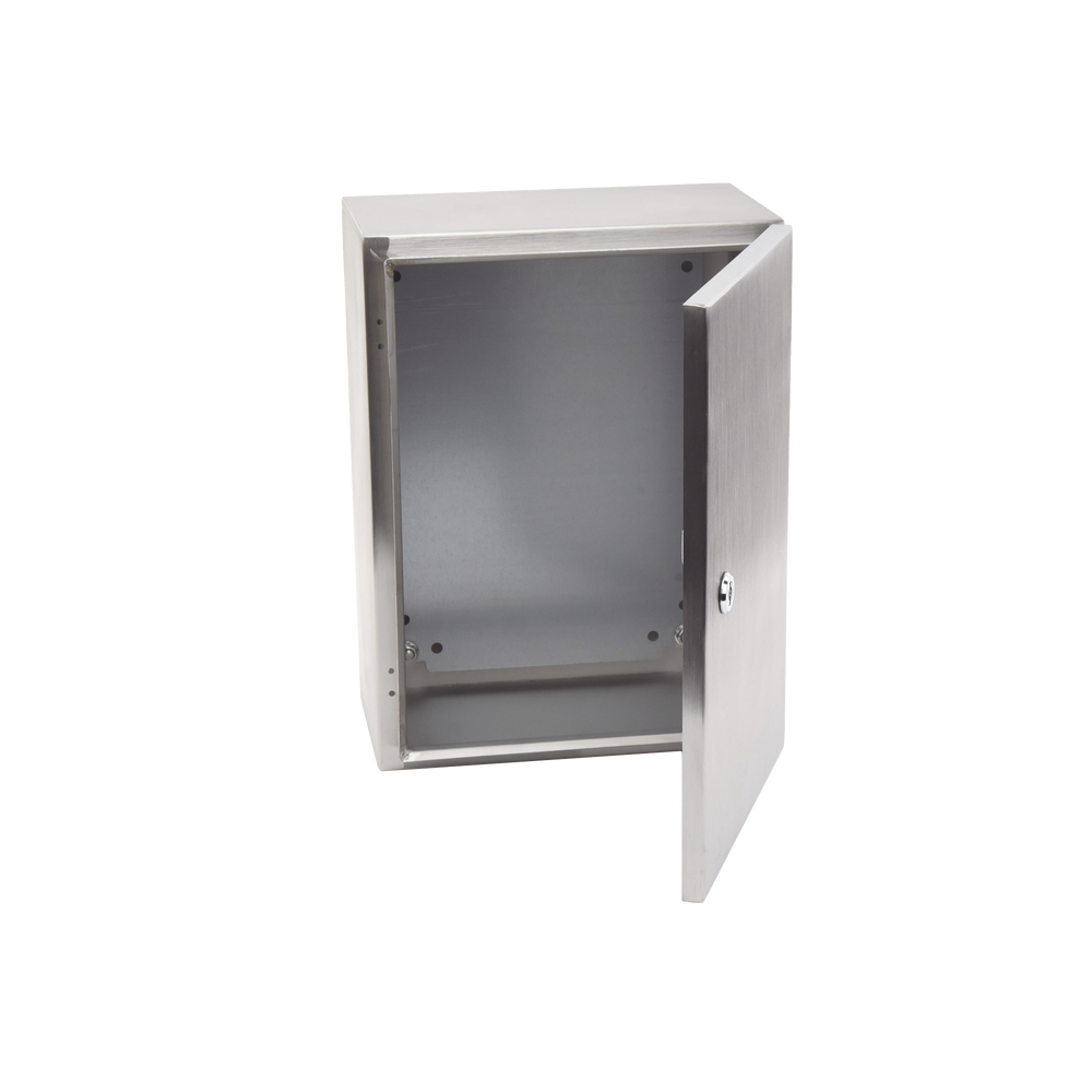 Gabinete de Acero Inoxidable IP66 Uso en Intemperie (300 x 400 x 200 mm) con Placa Interna Galvanizada.