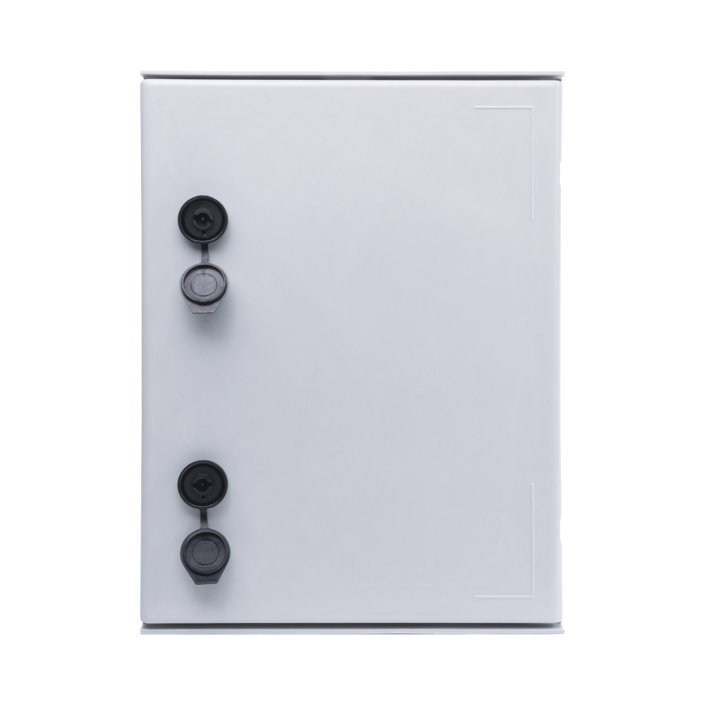 Gabinete de Poliéster IP65 Uso en Intemperie (300 x 400 x 200 mm) con Placa Trasera Interior de Plástico (Incluye Chapa y Llave).