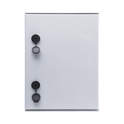 Gabinete de Poliéster IP65 Uso en Intemperie (300 x 400 x 200 mm) con Placa Trasera Interior de Plástico (Incluye Chapa y Llave).