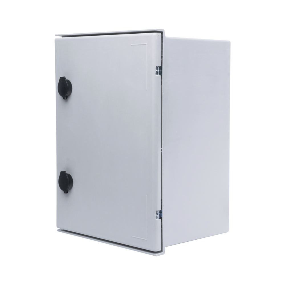 Gabinete de Poliéster IP65 Uso en Intemperie (300 x 400 x 200 mm) con Placa Trasera Interior de Plástico (Incluye Chapa y Llave).