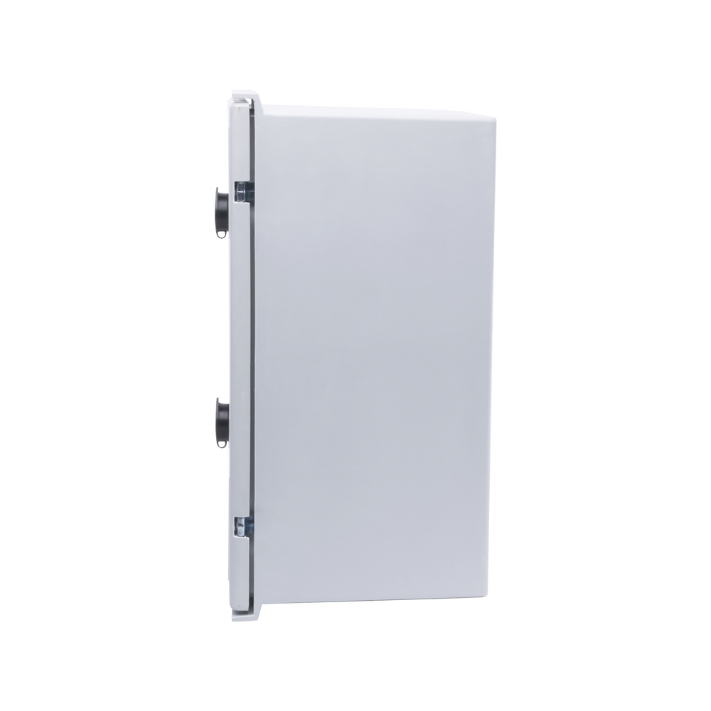 Gabinete de Poliéster IP65 Uso en Intemperie (300 x 400 x 200 mm) con Placa Trasera Interior de Plástico (Incluye Chapa y Llave).