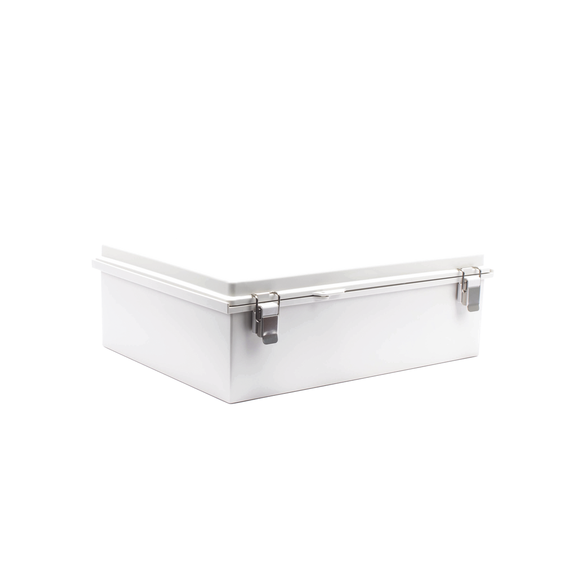 Gabinete de Plástico ABS, Uso en Intemperie IP66 (350 x 460 x 160 mm) Cierre por Broche Inoxidable y Permite Cerrado con Candado y Llave (Perno 5mm) No Incluido