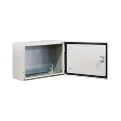 Gabinete de Acero IP66 Uso en Intemperie (400 x 300 x 300 mm) con Placa Trasera Interior Metálica y Compuerta Inferior Atornillable (Incluye Chapa y Llave T). Ideal para Centros de Carga y Tableros de Control.