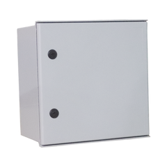 Gabinete de Poliéster IP65 Uso en Intemperie (400 x 400 x 200 mm) con Placa Trasera Interior de Plástico (Incluye Chapa y Llave).