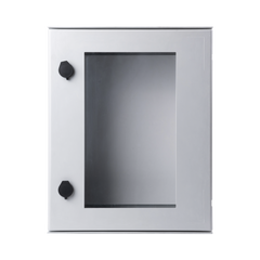 Gabinete de Poliéster IP65 Puerta Transparente, Uso en Intemperie (400 x 500 x 200 mm) con Placa Trasera Interior de Plástico (Incluye Chapa y Llave).