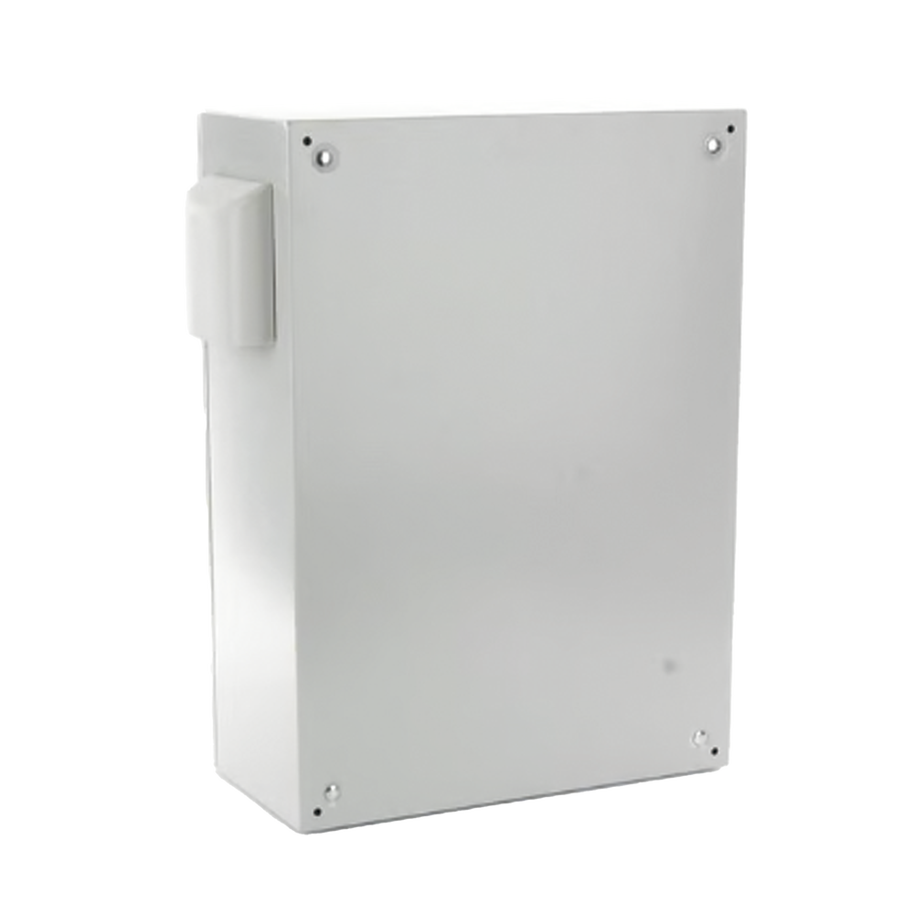 Gabinete Ventilado de Acero IP55 Uso en Exterior (600 x 800 x 300 mm) con Placa Trasera Interior Metálica y Compuerta Inferior Atornillable. Incluye Ventilador, Ventilas, filtros, Chapas y Llave T.