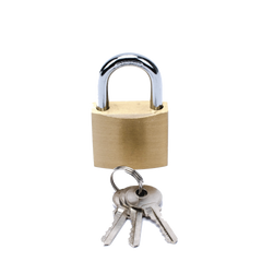 Candado de Latón Cuerpo 40 x 40 mm Con 3 Llaves. Diam. de Perno: 6.2 mm