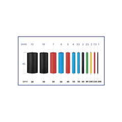 850 Tubos Termoencogibles (Termofit) 2:1, de 12 Diferentes Medidas
