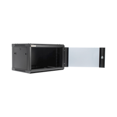 Gabinete PRECISION, Con Puerta de Cristal Templado, de 19in, 6UR, 450mm de Profundidad, Color Negro