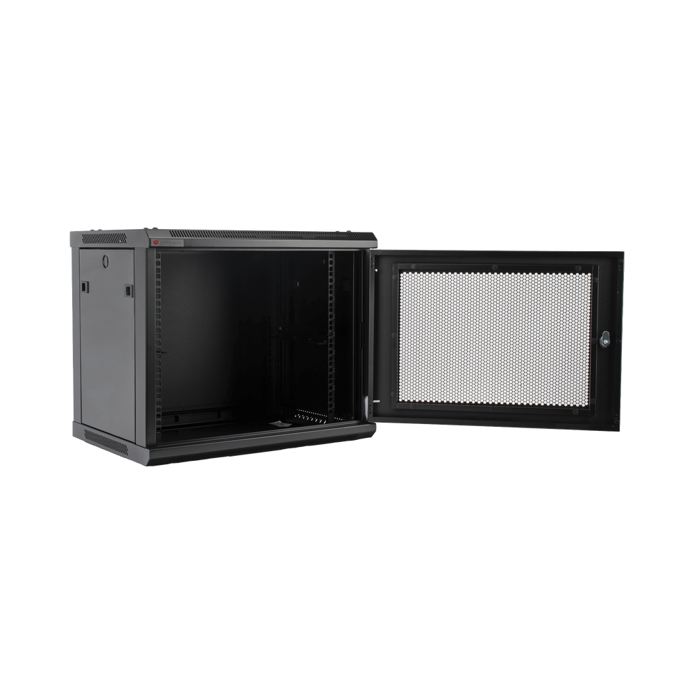 Gabinete PRECISION, Con Puerta Perforada, de 19in, 9UR, 450mm de Profundidad, Color Negro