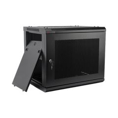 Gabinete PRECISION, Con Puerta Perforada, de 19in, 9UR, 450mm de Profundidad, Color Negro