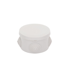 Caja Derivación-Conexión de Plástico Circular con 4 Glándulas de Goma (70 diámetro X 48 alto mm). Para Instalaciones Comerciales,  Residenciales e Industriales. Cerrado a Presión.