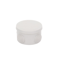 Caja Derivación-Conexión de Plástico Circular con 4 Glándulas de Goma (70 diámetro X 48 alto mm). Para Instalaciones Comerciales,  Residenciales e Industriales. Cerrado a Presión.
