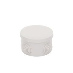 Caja Derivación-Conexión de Plástico Circular con 4 Glándulas de Goma (70 diámetro X 48 alto mm). Para Instalaciones Comerciales,  Residenciales e Industriales. Cerrado a Presión.
