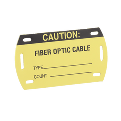 Kit de 5 Etiquetas Autolaminadas para Fibra Óptica, Para Uso Interior/Exterior, Dimensiones de 90.42 x 52.32 mm (3.56 x 2.06 pulgadas), Color Negro con Amarillo