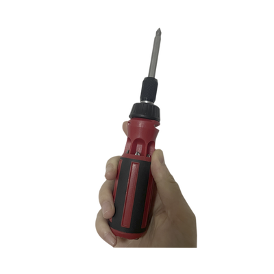 Desarmador 6 en 1 con Mango de Agarre Plástico (Torx de Seguridad #10 y #20, Hexagonal #5, PH0, PH2, Plana #5)