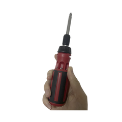 Desarmador 6 en 1 con Mango de Agarre Plástico (Torx de Seguridad #10 y #20, Hexagonal #5, PH0, PH2, Plana #5)
