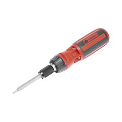 Desarmador 6 en 1 con Mango de Agarre Plástico (Torx de Seguridad #10 y #20, Hexagonal #5, PH0, PH2, Plana #5)