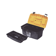 Caja Porta Herramientas 17", 44x26x23 cm Bicolor con Compartimientos para Tornillos.