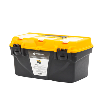 Caja Porta Herramientas 17", 44x26x23 cm Bicolor con Compartimientos para Tornillos.