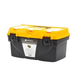Caja Porta Herramientas 17", 44x26x23 cm Bicolor con Compartimientos para Tornillos.