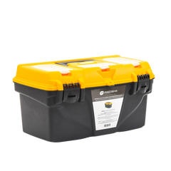 Caja Porta Herramientas 17", 44x26x23 cm Bicolor con Compartimientos para Tornillos.