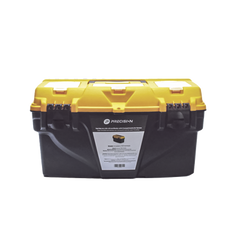 Caja Porta Herramientas 17", 44x26x23 cm Bicolor con Compartimientos para Tornillos.