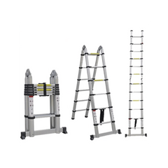 Escalera Telescópica de Aluminio Tipo Tijera de 1.9 + 1.9 Metros de Altura