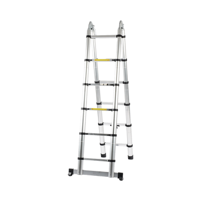 Escalera Telescópica de Aluminio Tipo Tijera de 1.9 + 1.9 Metros de Altura