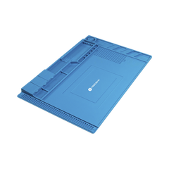 Tapete de silicona de 45 x 30 cm, resistente al calor con áreas magnéticas y de almacenamiento de componentes, ideal para la reparación de equipos y tarjetas electrónicas.
