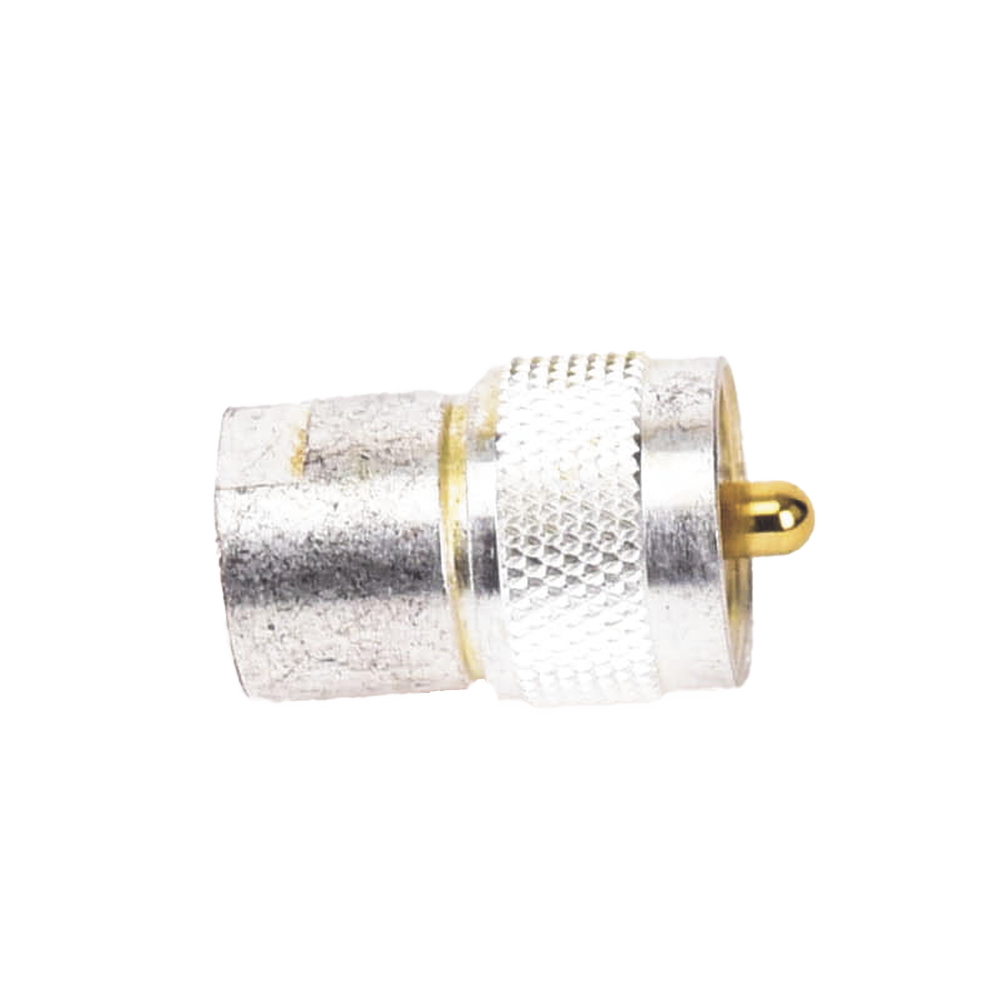 Adaptador UNIDAPT Hembra a UHF Macho (PL-259). Plata / Oro / Teflón.