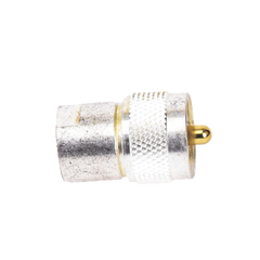Adaptador UNIDAPT Hembra a UHF Macho (PL-259). Plata / Oro / Teflón.